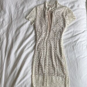 Stone Cold Fox Ivory Lace Mini Dress